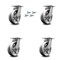 Service Caster 6 Inch Kingpinless V Groove Semi Steel Wheel Swivel Caster Set with Swivel Lock SCC-KP30S620-VGR-BSL-4 - alternate 1